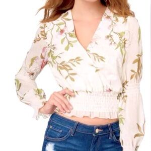 Guess Floral Daphne Baby Doll Top Size M